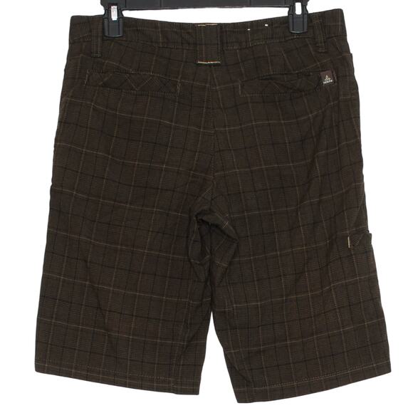 Prana Mens Shorts Preppy Rustic Outdoor Casual Heritage Earthy Plaid Brown 30 - Picture 5 of 5